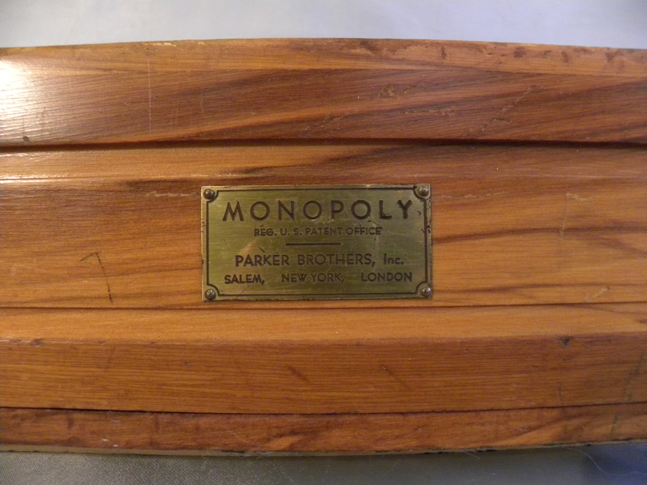 Vintage monopoly game store wooden box